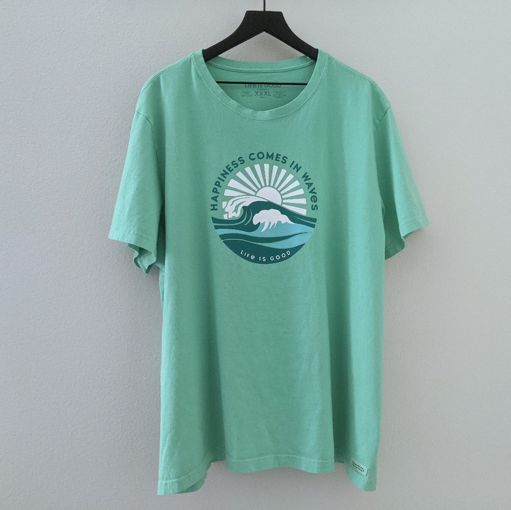 XXXL Life Is Good Teal T-shirt